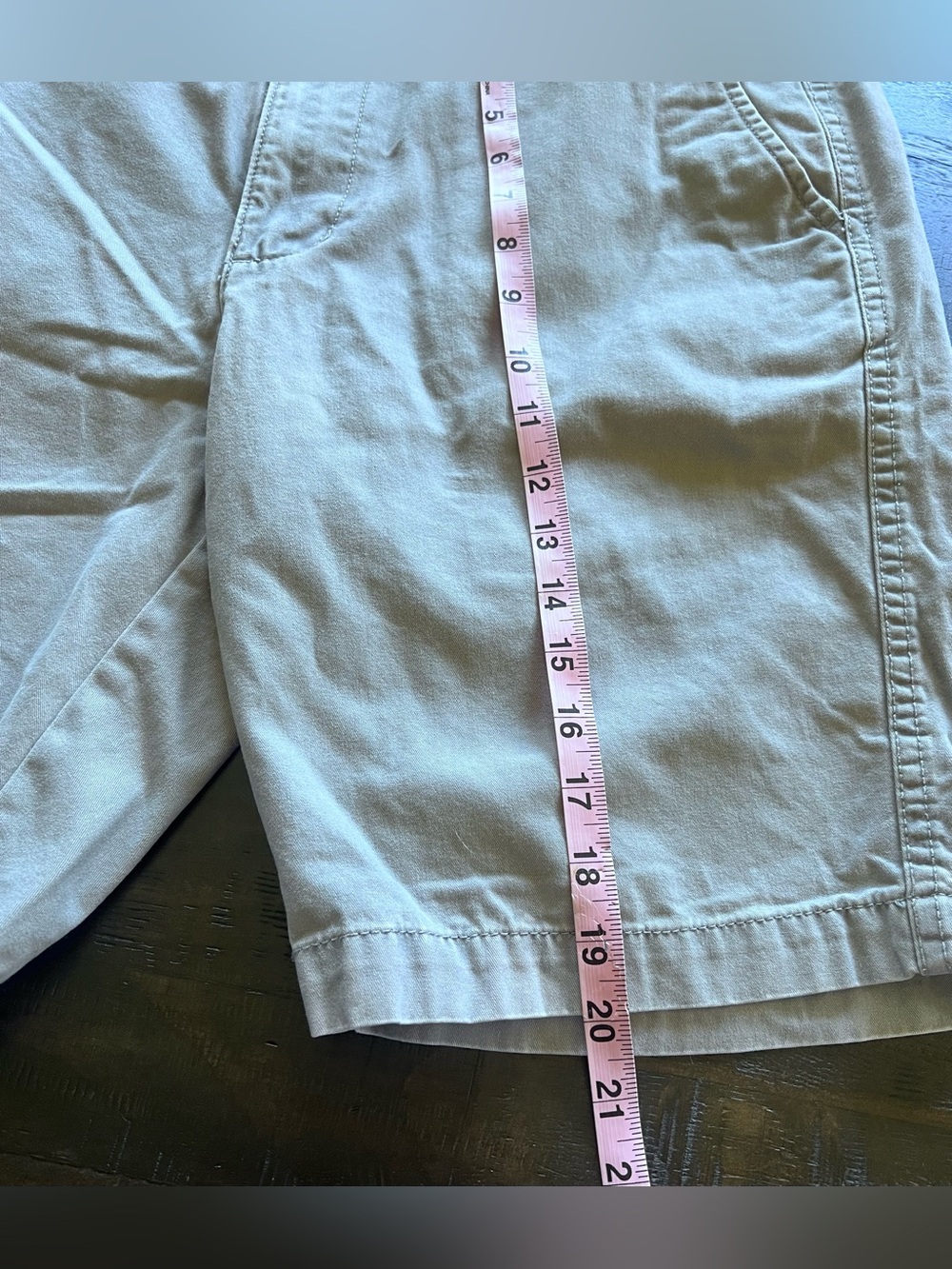 Old Navy Mens 33 Lived-In Straight Chino Shorts Light Gray Cotton Casual Summer - Picture 6 of 6